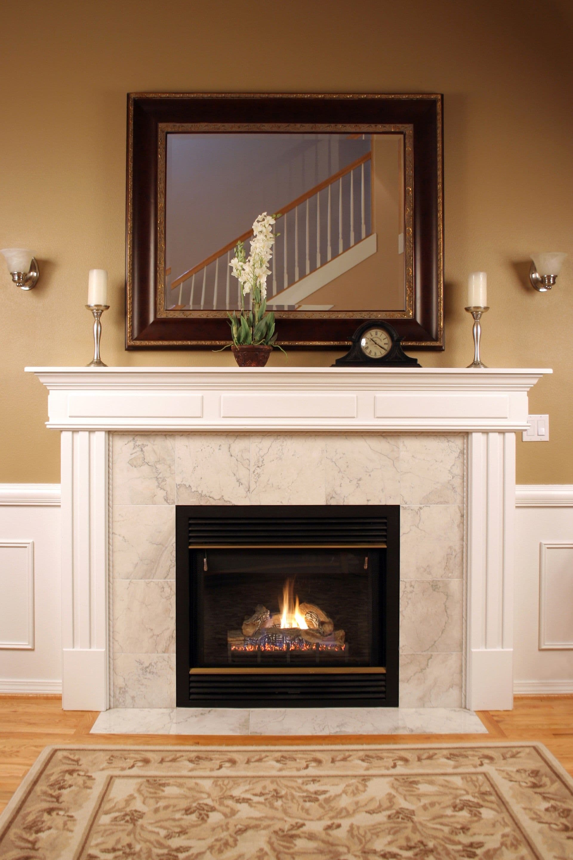 Gas Fireplace and Mantel